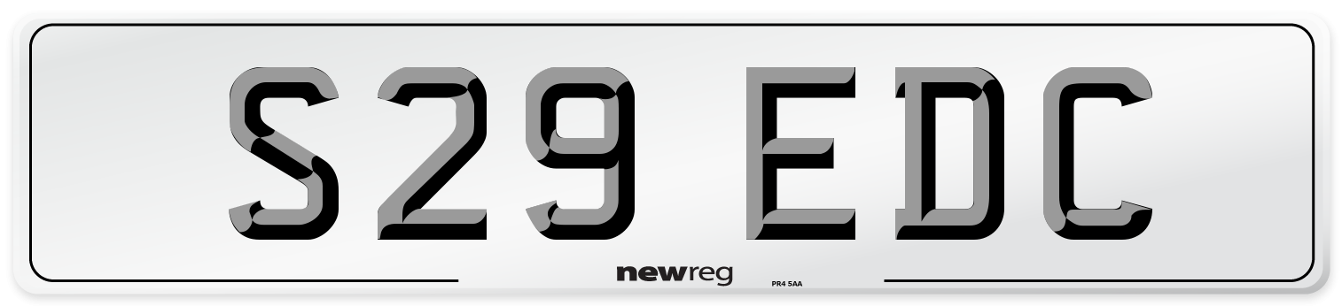 S29 EDC Number Plate from New Reg